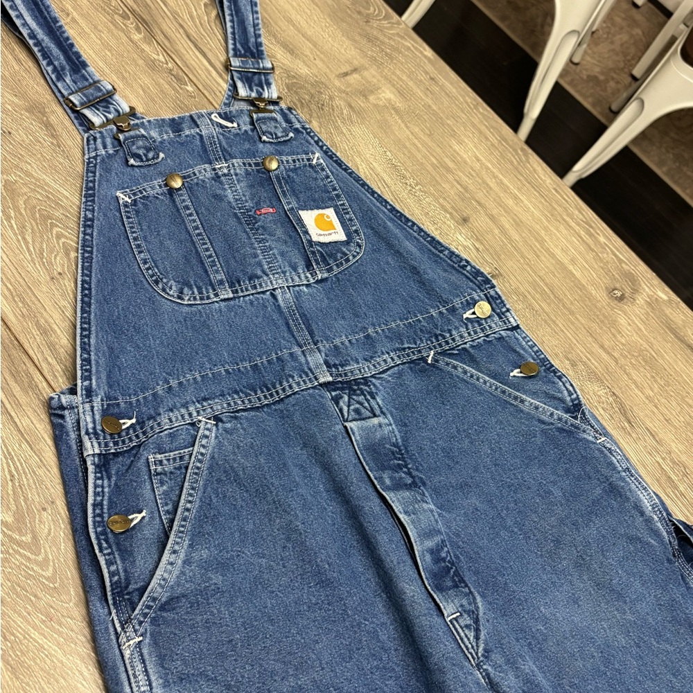 Carhartt Men's Dark Blue Denim Overalls - Picture 3 of 6